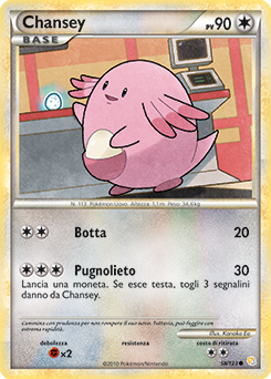 Chansey 058 — HeartGold & SoulSilver (Italian Pokémon TCG card)