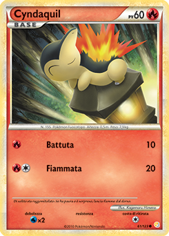 Cyndaquil 061 — HeartGold & SoulSilver (Italian Pokémon TCG card)