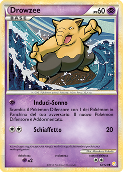 Drowzee 062 — HeartGold & SoulSilver (Italian Pokémon TCG card)
