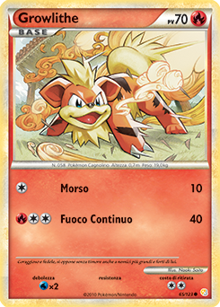 Growlithe 065 — HeartGold & SoulSilver (Italian Pokémon TCG card)