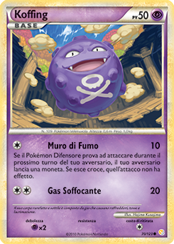 Koffing 070 — HeartGold & SoulSilver (Italian Pokémon TCG card)