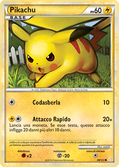 Pikachu 078 — HeartGold & SoulSilver (Italian Pokémon TCG card)