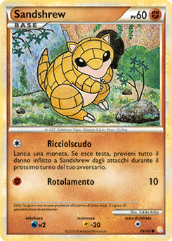 Sandshrew 079 — HeartGold & SoulSilver (Italian Pokémon TCG card)