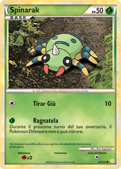 Spinarak 083 — HeartGold & SoulSilver (Italian Pokémon TCG card)