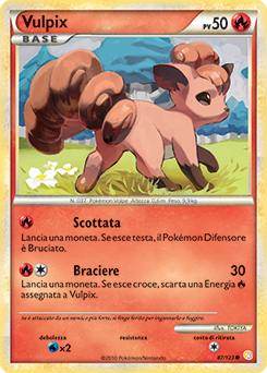 Vulpix 087 — HeartGold & SoulSilver (Italian Pokémon TCG card)