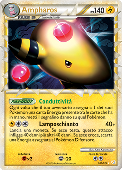 Ampharos 105 — HeartGold & SoulSilver (Italian Pokémon TCG card)