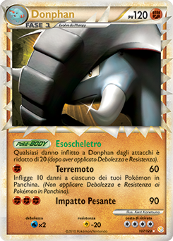 Donphan 107 — HeartGold & SoulSilver (Italian Pokémon TCG card)