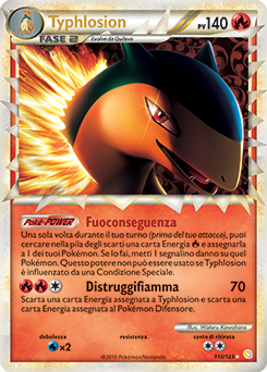 Typhlosion 110 — HeartGold & SoulSilver (Italian Pokémon TCG card)