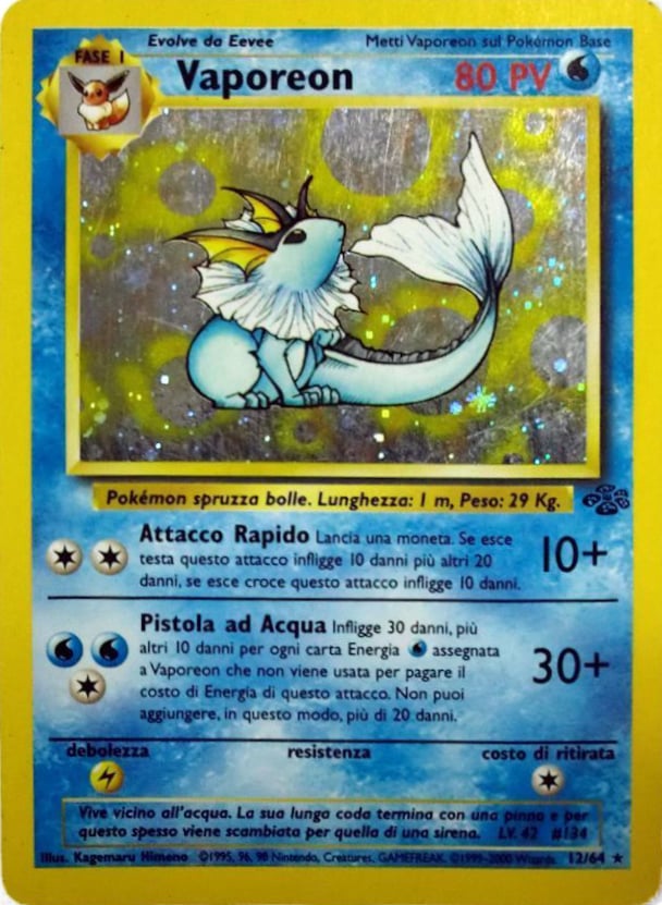 Vaporeon 012 — Jungle (Italian Pokémon TCG card)
