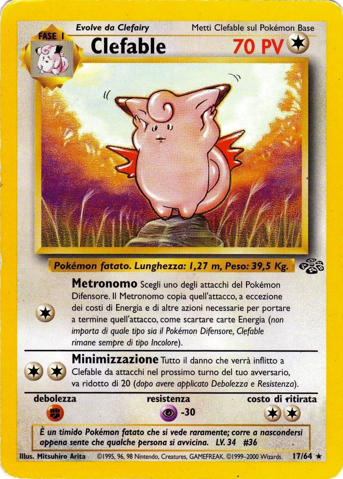 Clefable 017 — Jungle (Italian Pokémon TCG card)