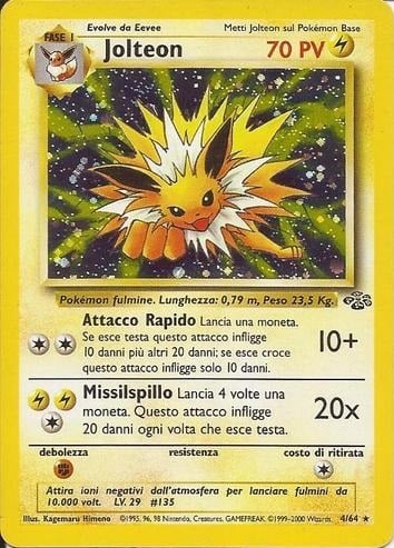 Jolteon 020 — Jungle (Italian Pokémon TCG card)