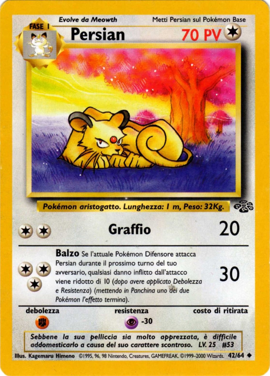 Persian 042 — Jungle (Italian Pokémon TCG card)