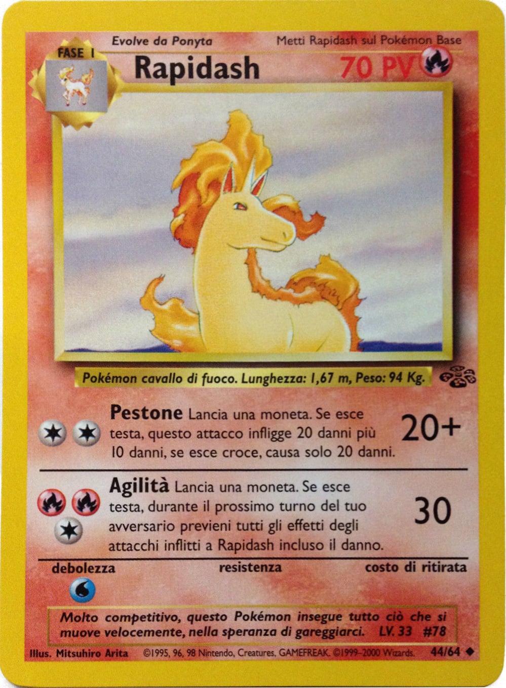 Rapidash 044 — Jungle (Italian Pokémon TCG card)