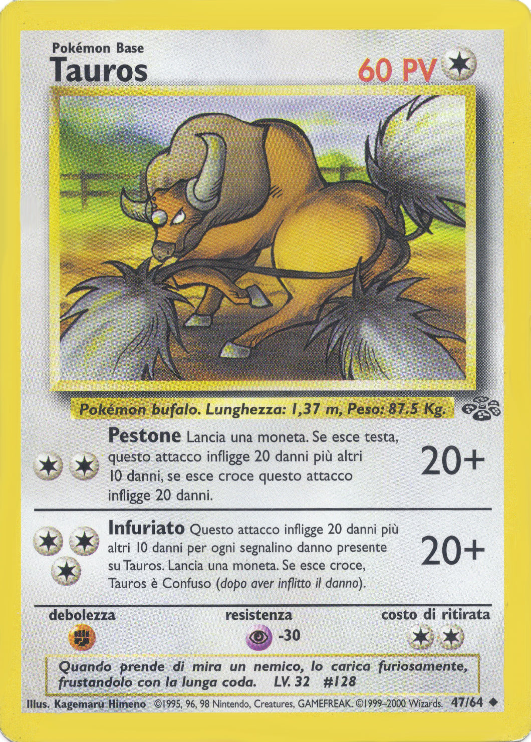 Tauros 047 — Jungle (Italian Pokémon TCG card)