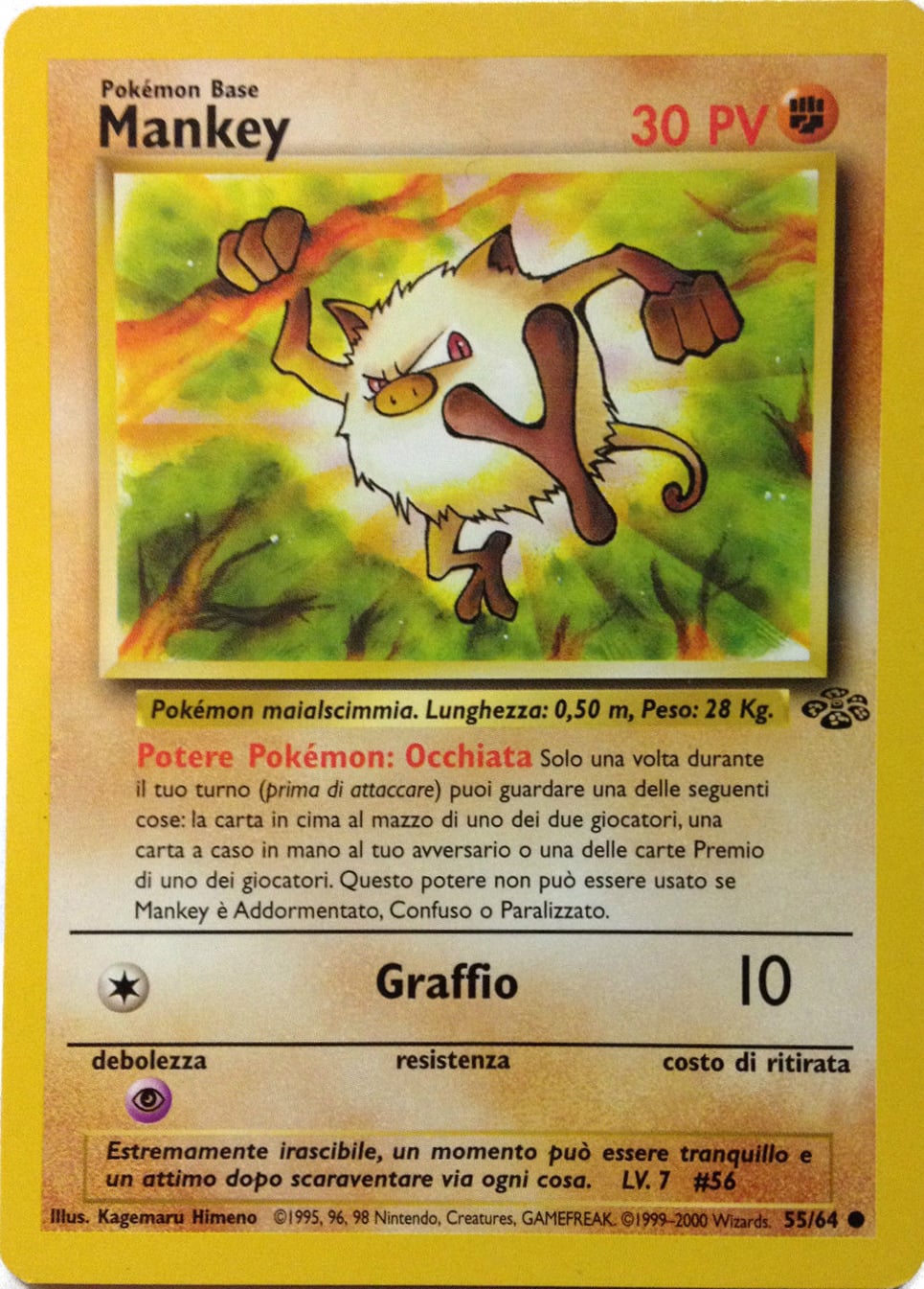 Mankey 055 — Jungle (Italian Pokémon TCG card)