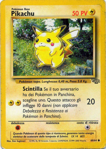 Pikachu 060 — Jungle (Italian Pokémon TCG card)