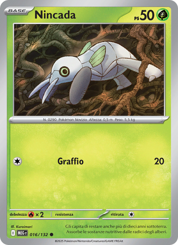Nincada 016/188 — Mega Evolution (Italian Pokémon TCG card)