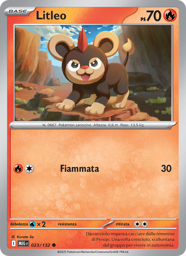 Litleo 023/188 — Mega Evolution (Italian Pokémon TCG card)