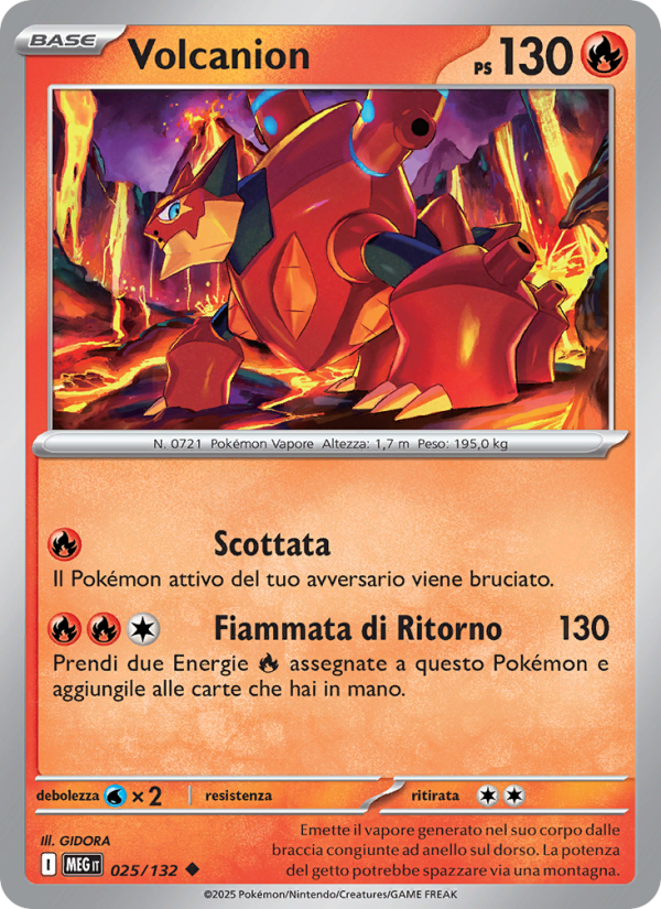 Volcanion 025/188 — Mega Evolution (Italian Pokémon TCG card)