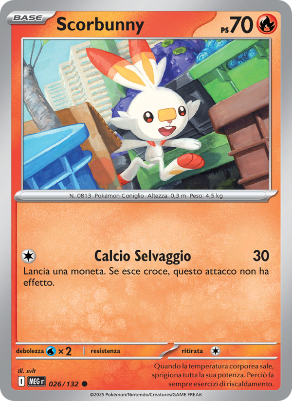 Scorbunny 026/188 — Mega Evolution (Italian Pokémon TCG card)