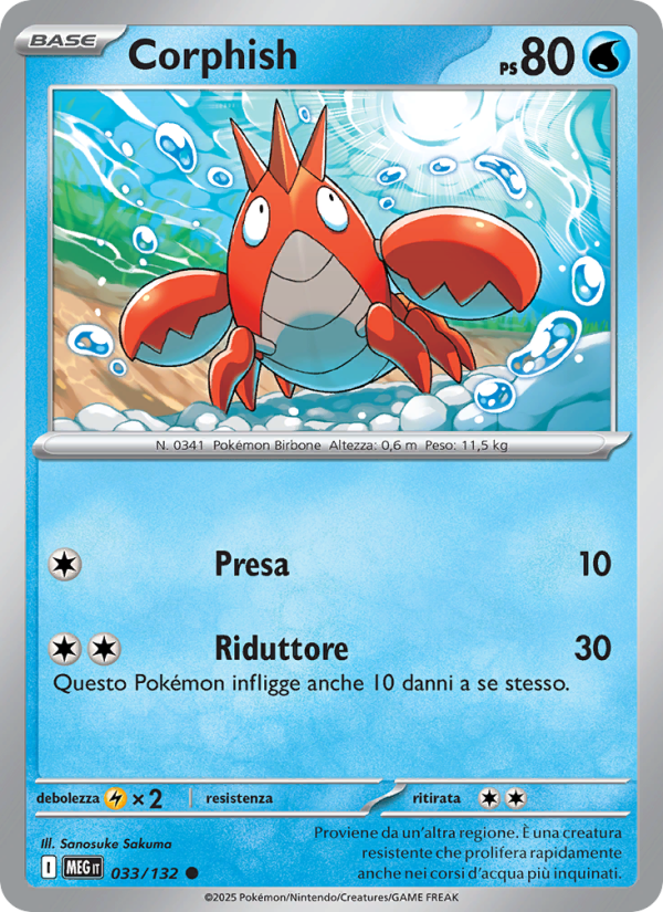 Corphish 033/188 — Mega Evolution (Italian Pokémon TCG card)