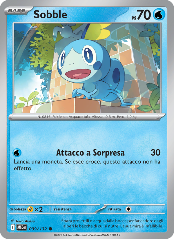 Sobble 039/188 — Mega Evolution (Italian Pokémon TCG card)