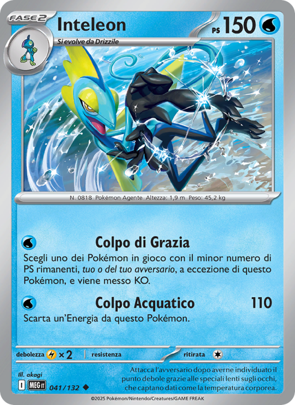 Inteleon 041/188 — Mega Evolution (Italian Pokémon TCG card)