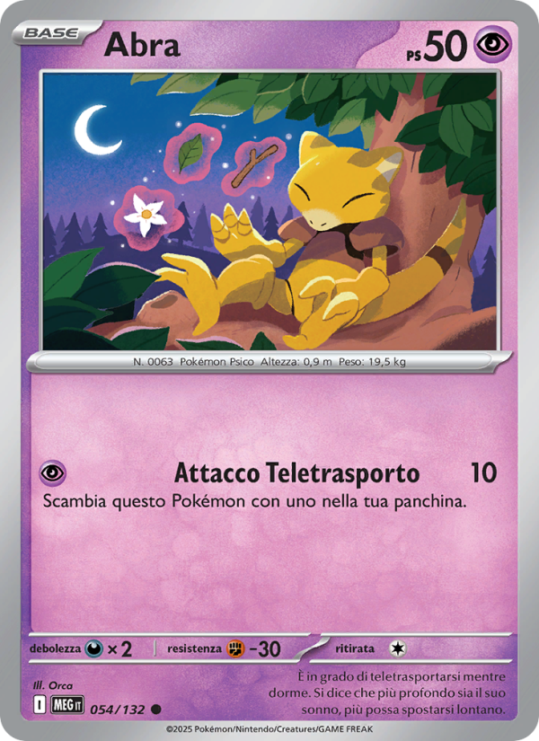 Abra 054/188 — Mega Evolution (Italian Pokémon TCG card)