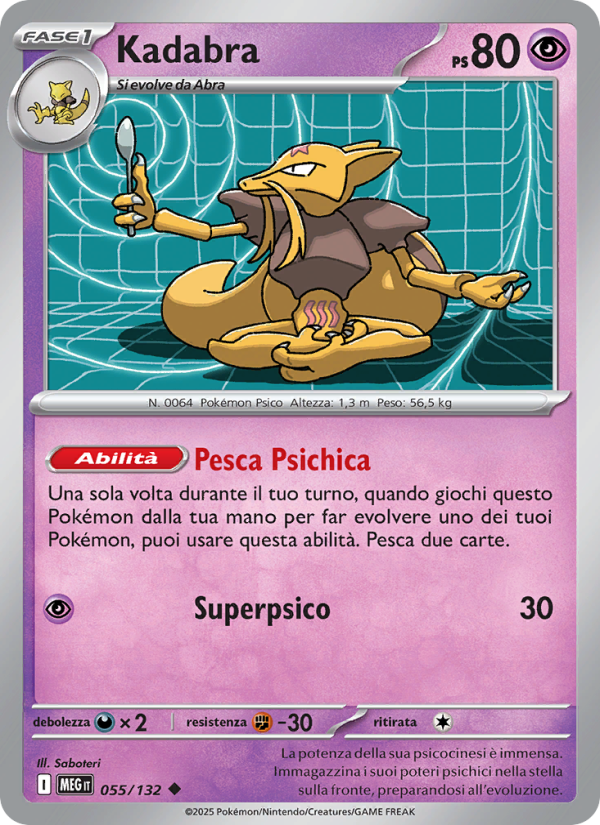 Kadabra 055/188 — Mega Evolution (Italian Pokémon TCG card)