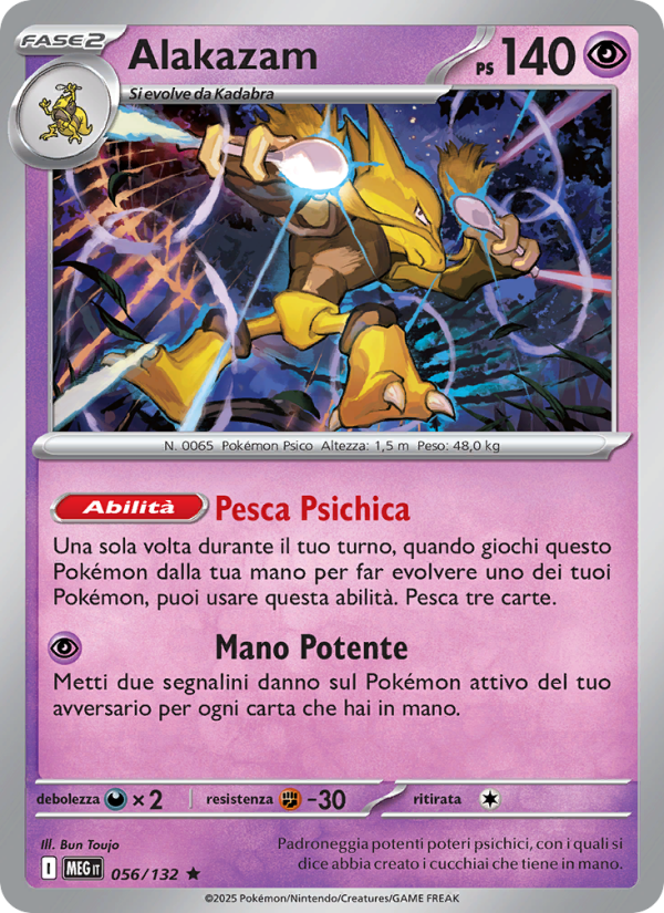 Alakazam 056/188 — Mega Evolution (Italian Pokémon TCG card)