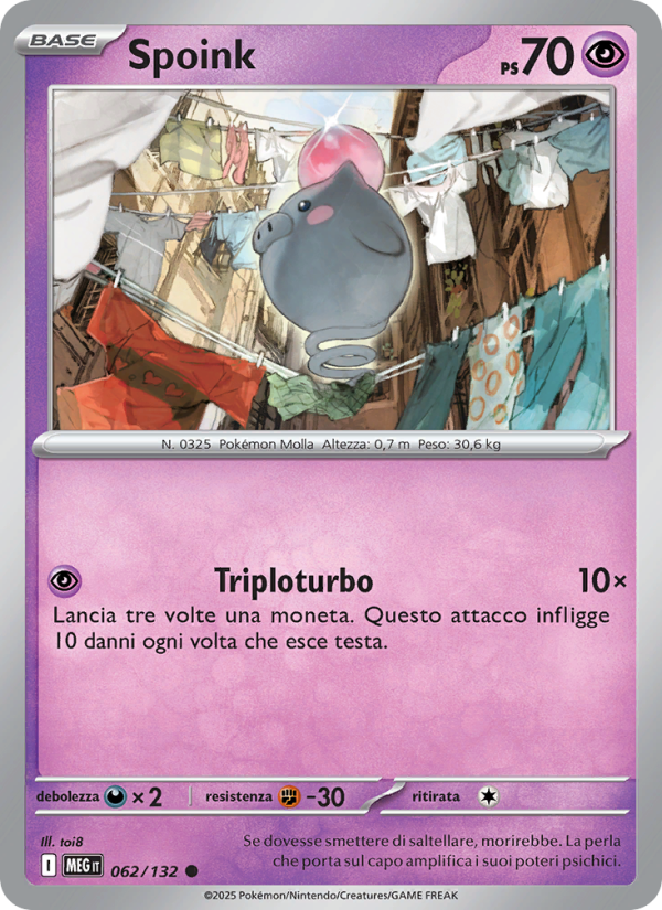 Spoink 062/188 — Mega Evolution (Italian Pokémon TCG card)