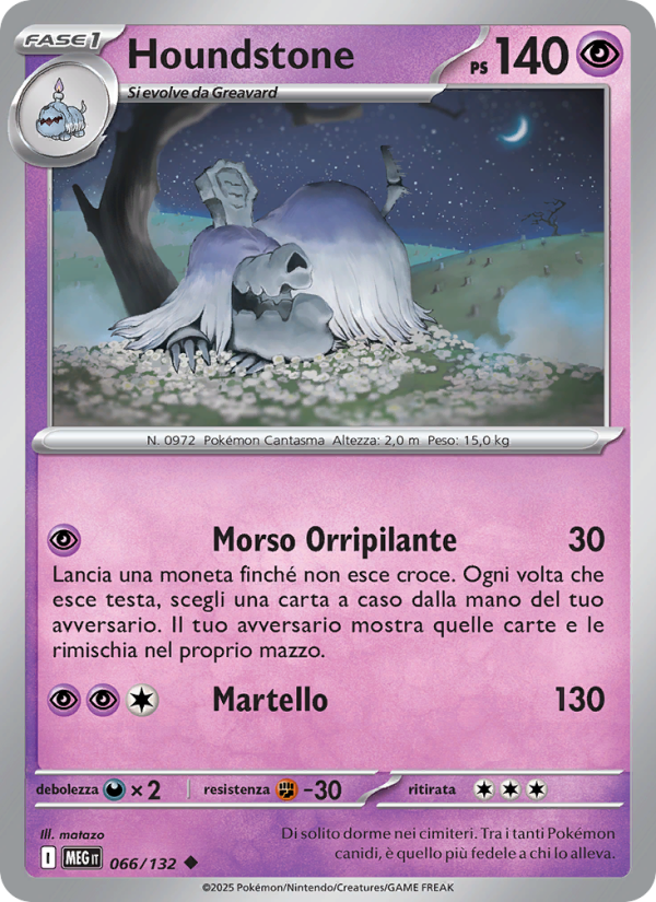 Houndstone 066/188 — Mega Evolution (Italian Pokémon TCG card)