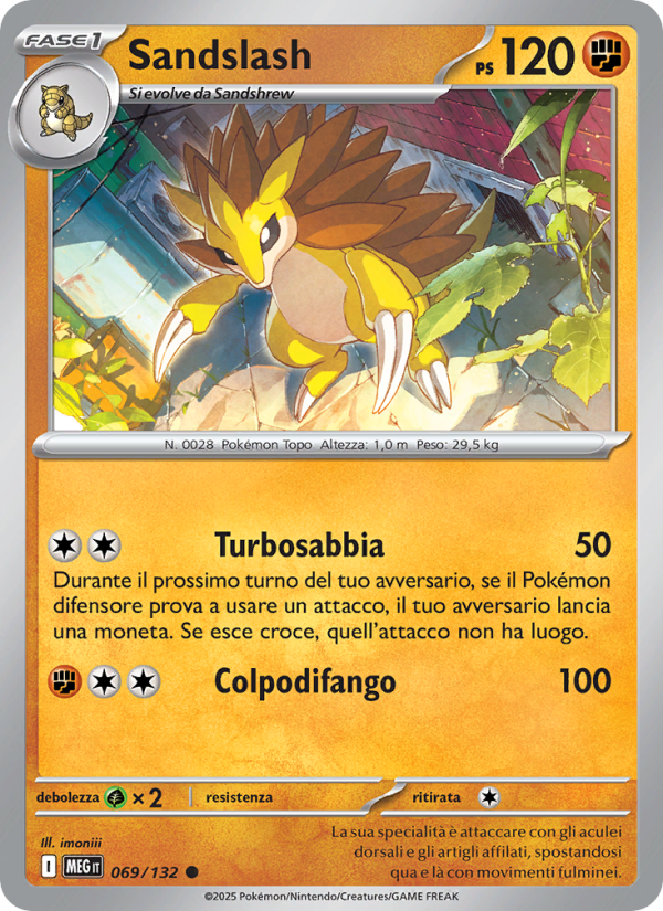 Sandslash 069/188 — Mega Evolution (Italian Pokémon TCG card)