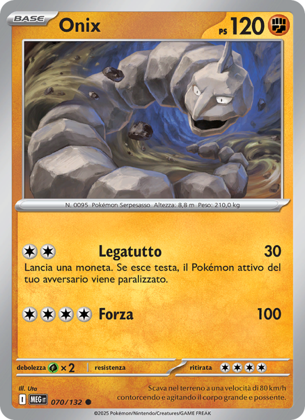 Onix 070/188 — Mega Evolution (Italian Pokémon TCG card)