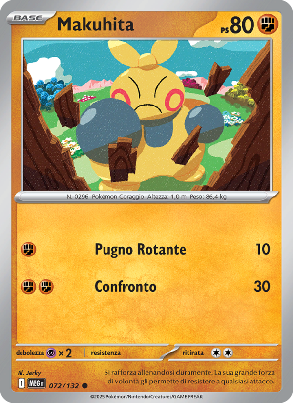 Makuhita 072/188 — Mega Evolution (Italian Pokémon TCG card)