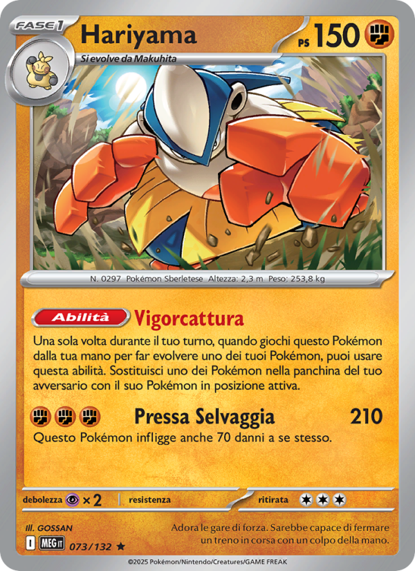 Hariyama 073/188 — Mega Evolution (Italian Pokémon TCG card)