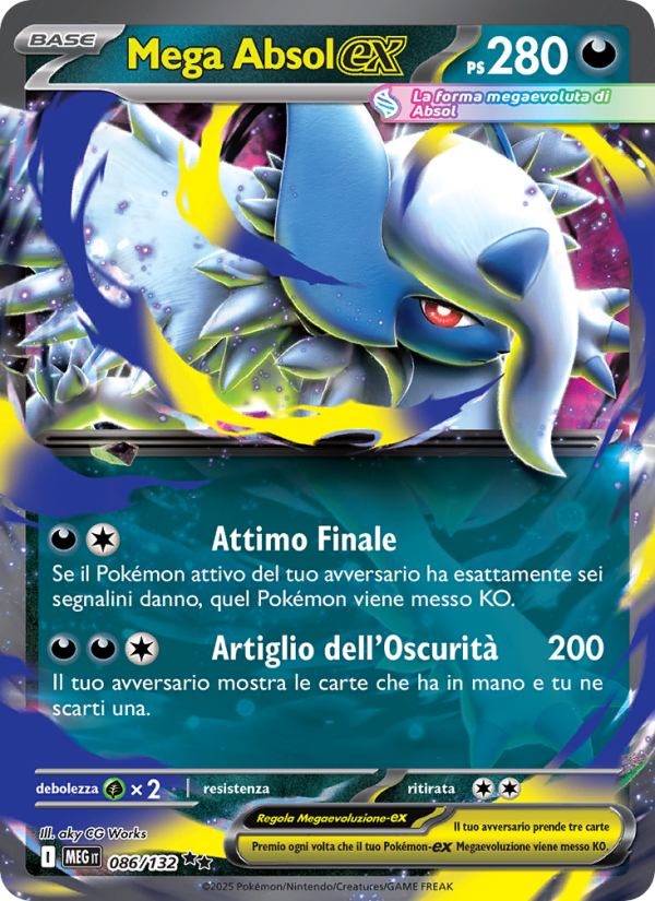 Mega Absol-ex 086/188 — Mega Evolution (Italian Pokémon TCG card)