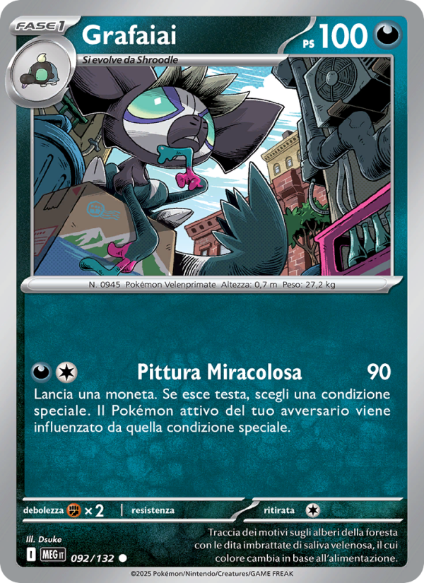 Grafaiai 092/188 — Mega Evolution (Italian Pokémon TCG card)