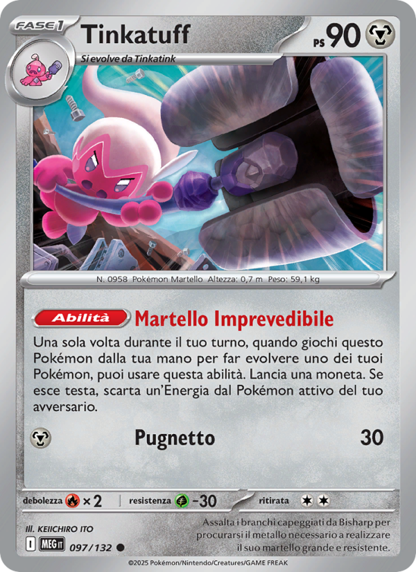 Tinkatuff 097/188 — Mega Evolution (Italian Pokémon TCG card)