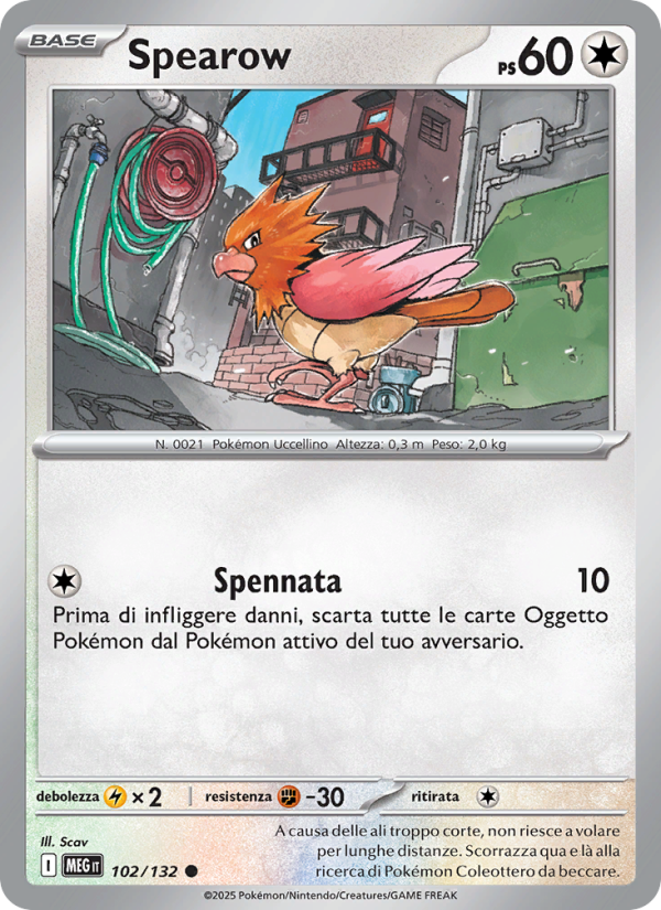 Spearow 102/188 — Mega Evolution (Italian Pokémon TCG card)