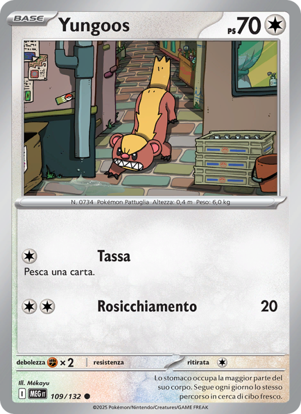 Yungoos 109/188 — Mega Evolution (Italian Pokémon TCG card)