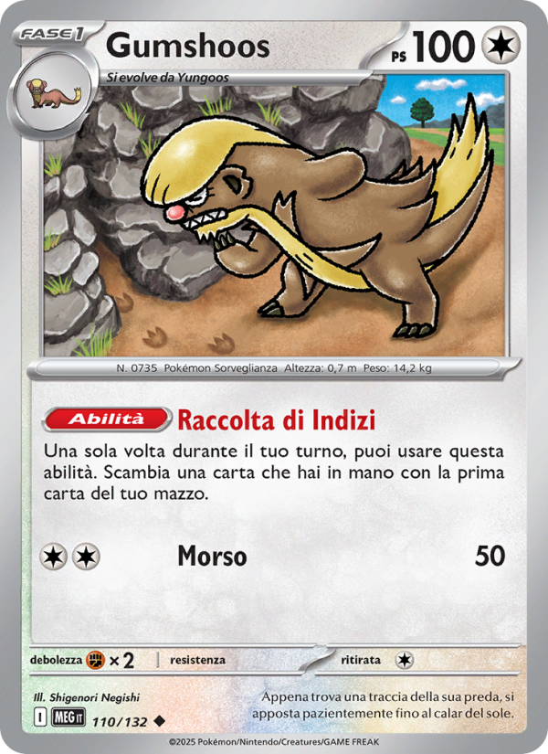 Gumshoos 110/188 — Mega Evolution (Italian Pokémon TCG card)