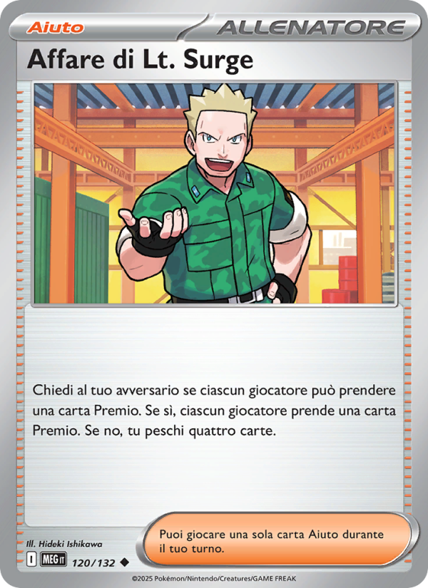 Affare di Lt. Surge 120/188 — Mega Evolution (Italian Pokémon TCG card)