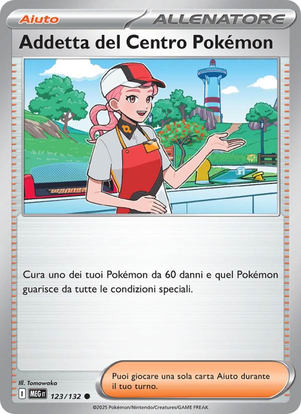 Addetta del Centro Pokémon 123/188 — Mega Evolution (Italian Pokémon TCG card)