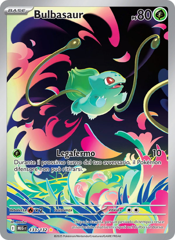 Bulbasaur 133/188 — Mega Evolution (Italian Pokémon TCG card)