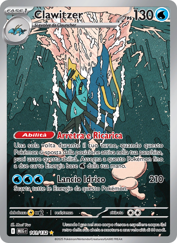 Clawitzer 141/188 — Mega Evolution (Italian Pokémon TCG card)