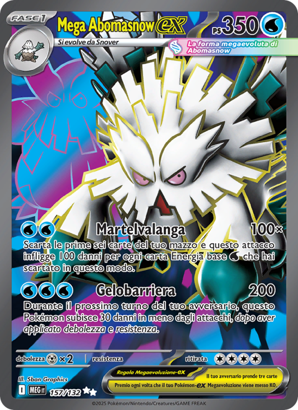 Mega Abomasnow-ex 157/188 — Mega Evolution (Italian Pokémon TCG card)