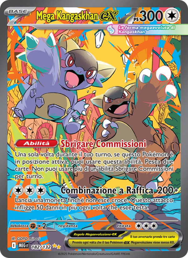 Mega Kangaskhan-ex 182/188 — Mega Evolution (Italian Pokémon TCG card)