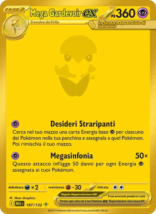 Mega Gardevoir-ex 187/188 — Mega Evolution (Italian Pokémon TCG card)