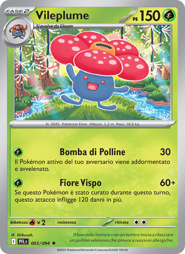 Vileplume 003/130 — Phantasmal Flames (Italian Pokémon TCG card)